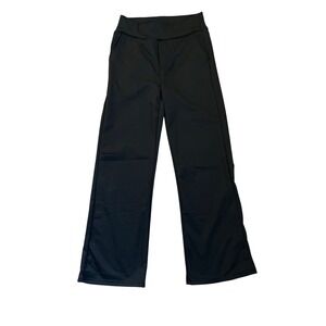 Black Wide Leg Pants Size Medium Pull On Classic Office Core Elevated Loungewear